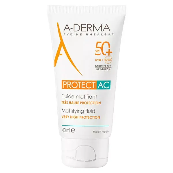 Fluido Matificante A-Derma Protect AC com Proteção Muito Alta FPS 50+ 40ml