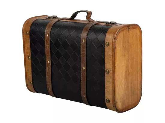 Valise en bois blanc 43x30x17h