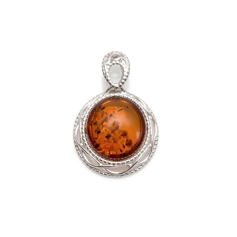 Pendentif argent 925 Ambre veritable de la mer Baltique