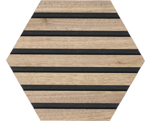 Fjordwall akoestisch paneel zeshoekig walnoot 265 x 265 x 9 mm 1 verpakking = 3 stuks