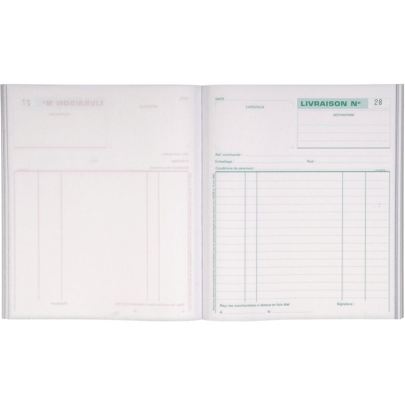 Manifold livraison Exacompta autocopiant 21 x 18 cm 50 pages triple exemplaires