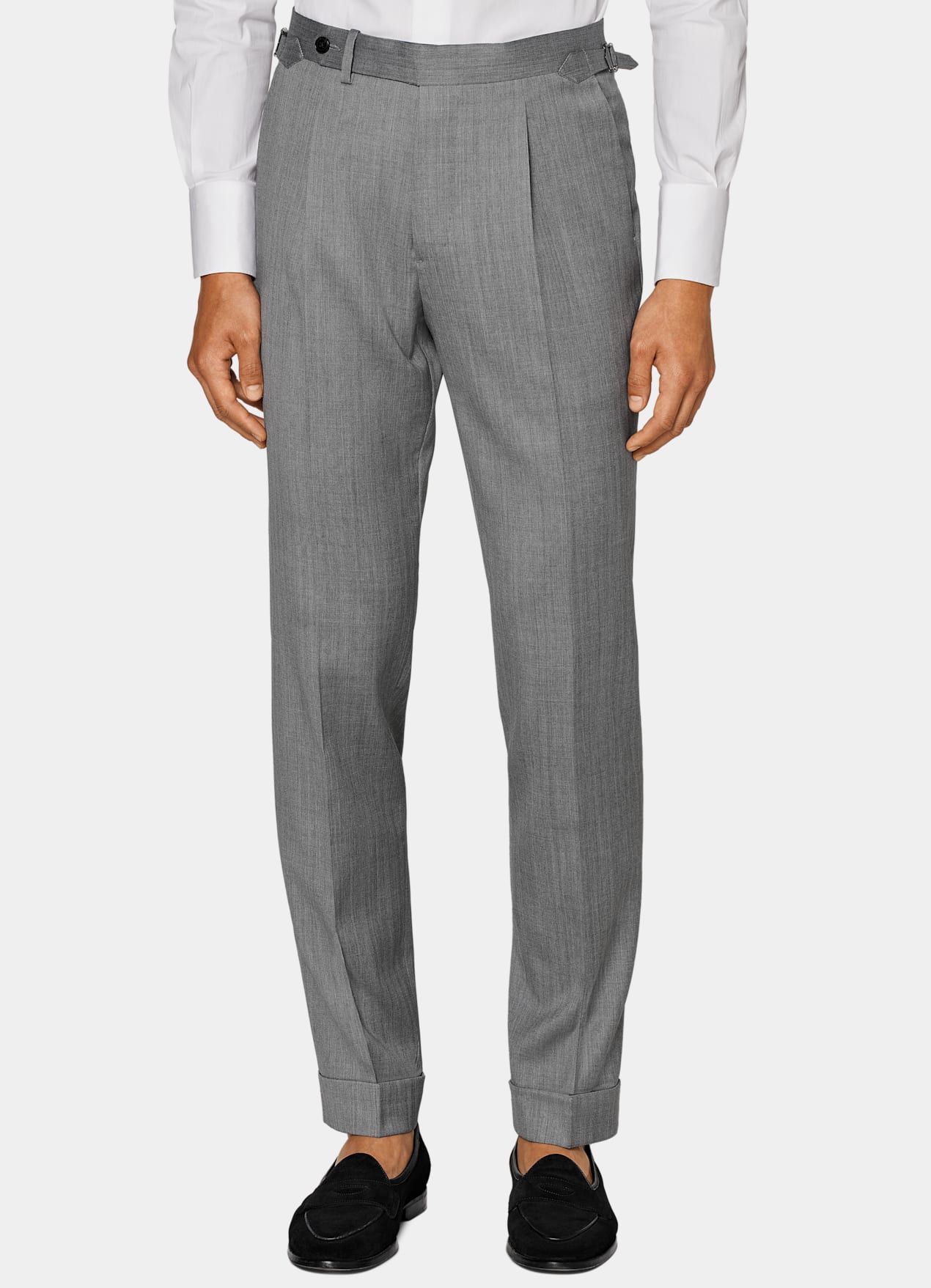 Costume Havana coupe Tailored gris moyen à chevrons
