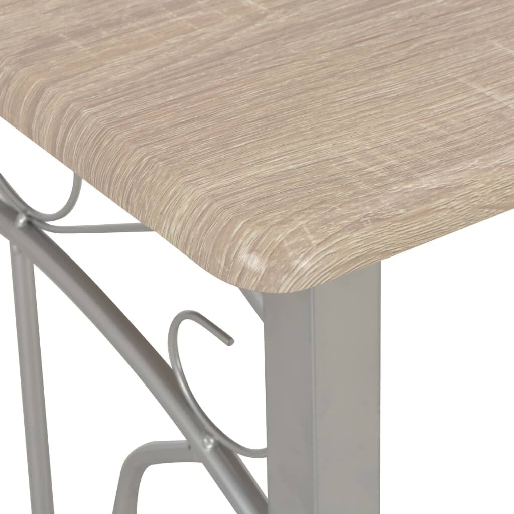vidaXL 3-delige barset, hout en staal
