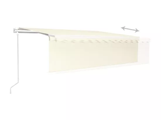 Auvent automatique store capteur de vent et LED 5x3 m Crème