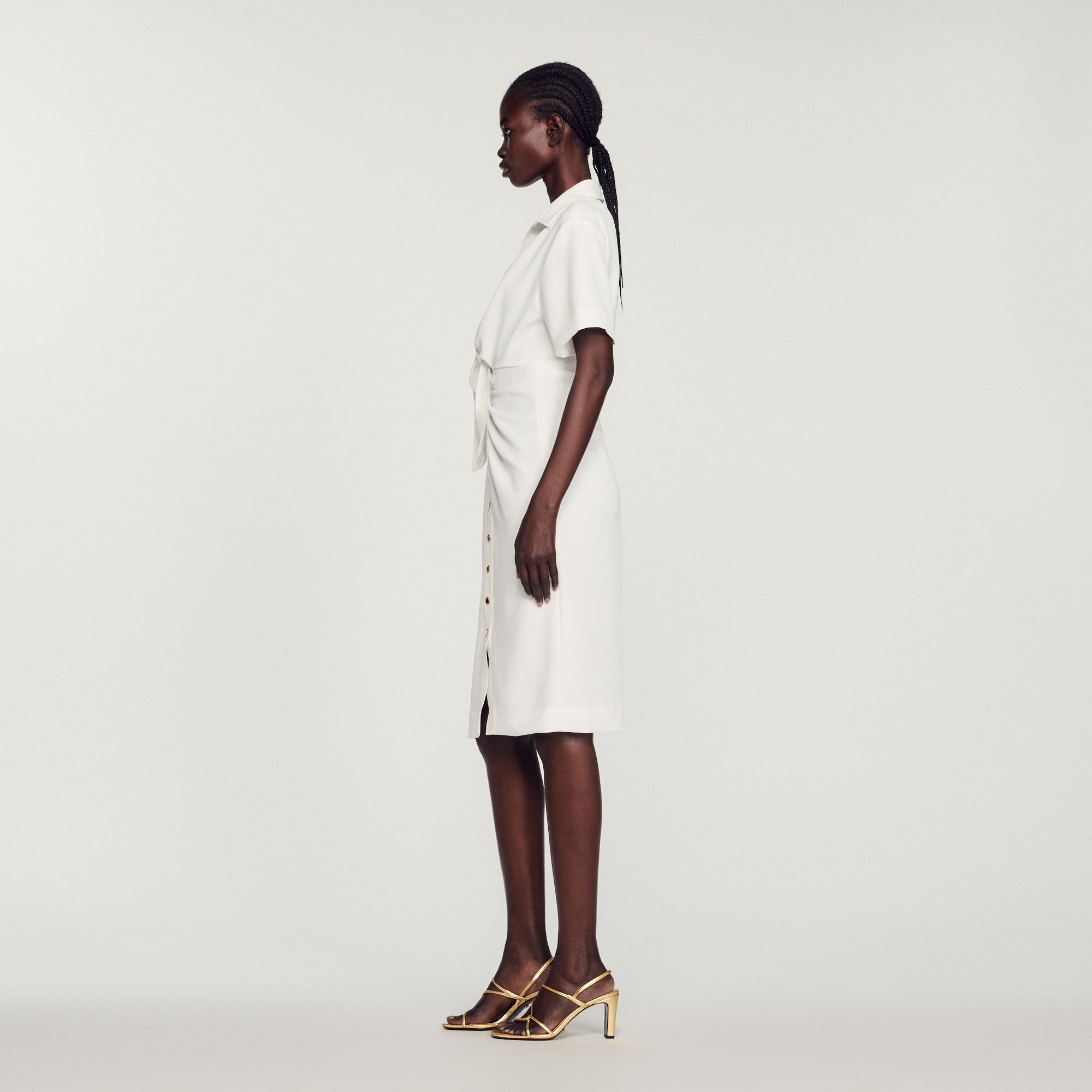 Robe midi boutonnee