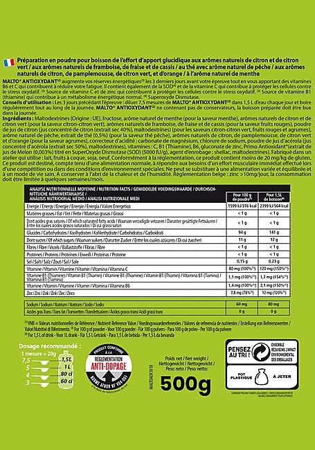 OVERSTIM.S - BOISSON MALTO ANTIOXYDANT CITRON/CITRON VERT