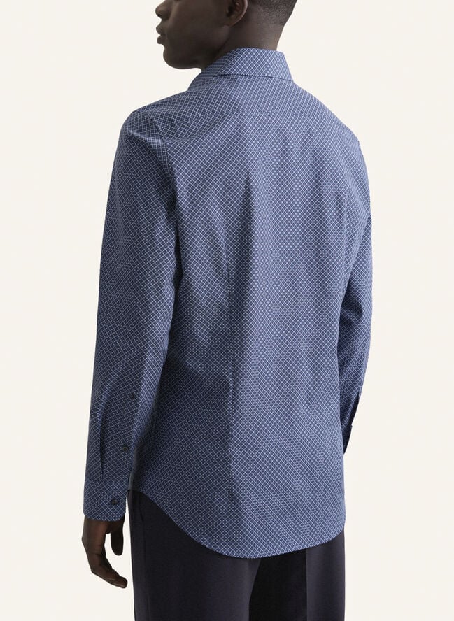 Seidensticker Business Shirt Slim Long sleeve Kent-Collar Print Green
