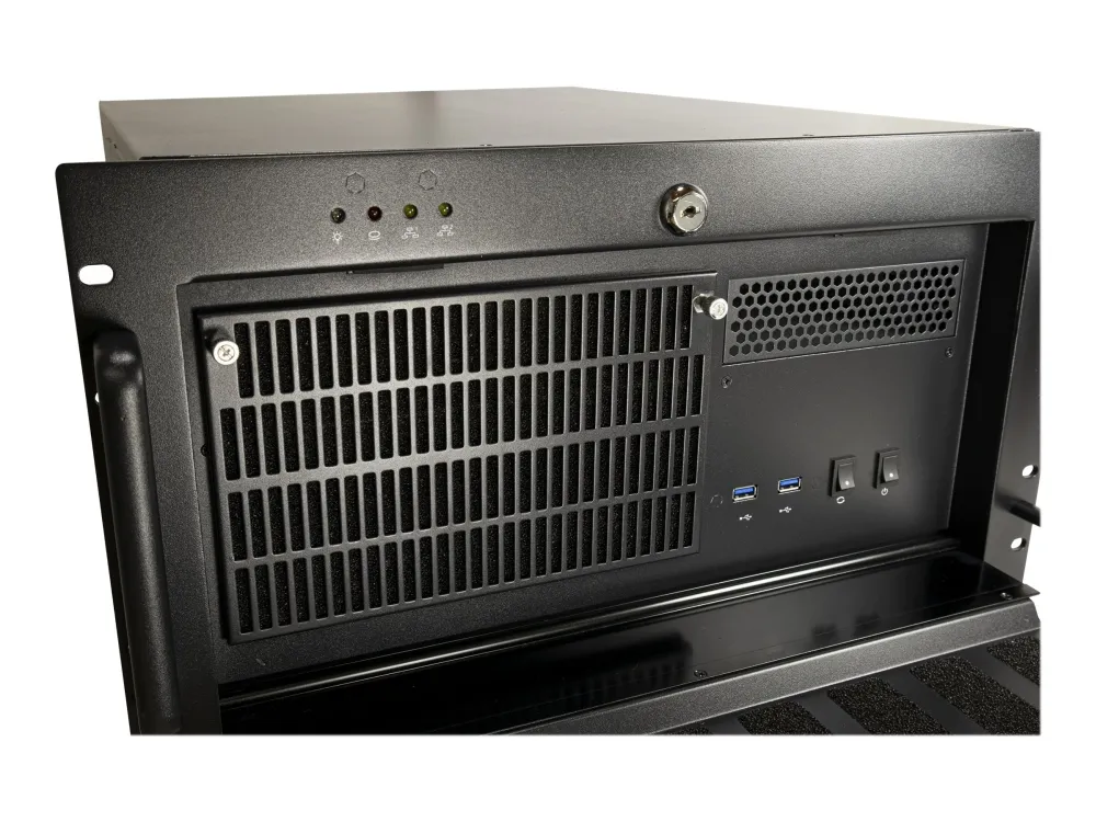 Inter-Tech IPC 6U-6606 - Rack-monterbar - udvidet ATX - SATA - hot-swap - ingen strømforsyning (ATX) - USB
