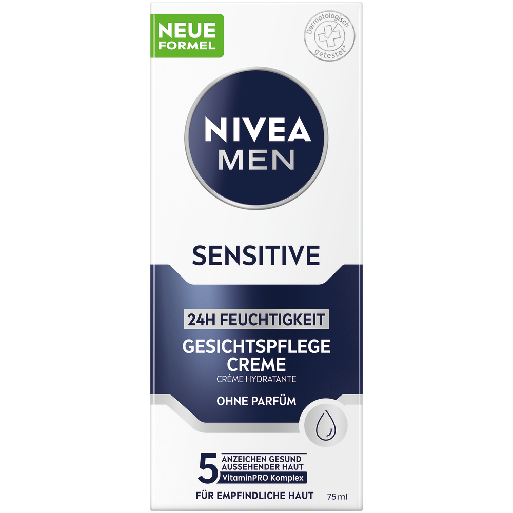 Nivea MEN Feuchtigkeitscreme<br>75 ml, Tube, Creme, Sensitive