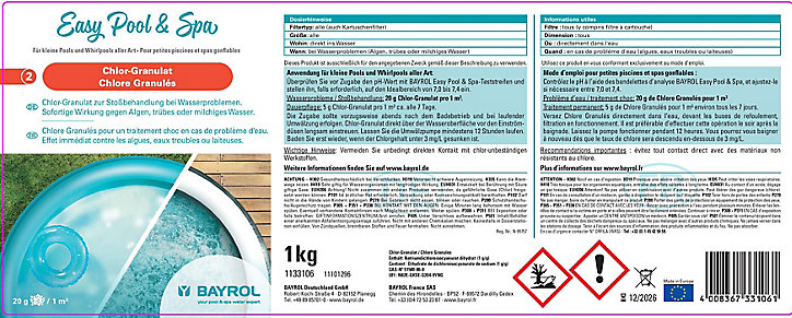 Chlore granulés Bayrol 1 kg
