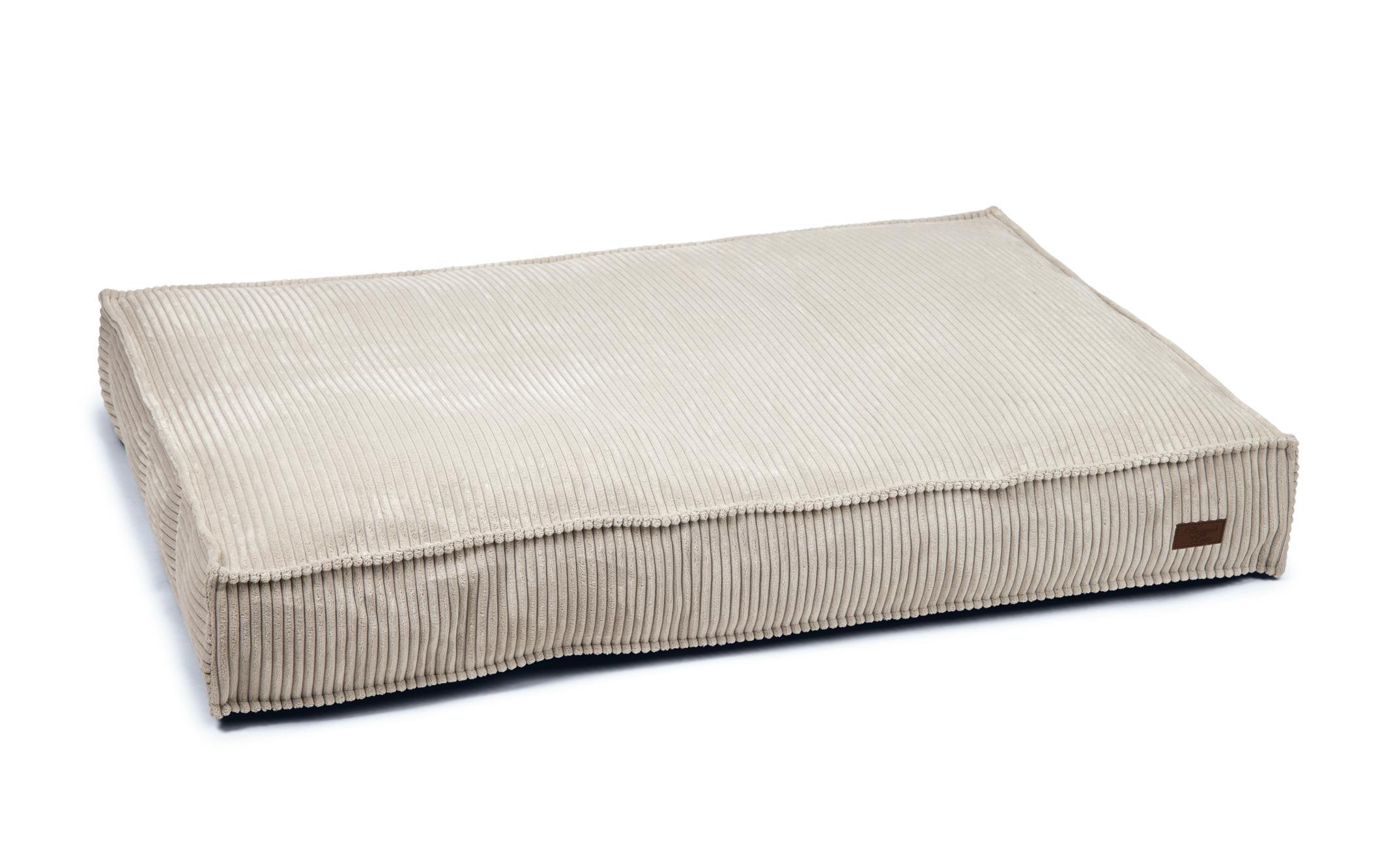 Hunde-Bett Ribbed Hellgrau 120x80x15cm<br>Liegekissen aus geriffeltem Stoff mit Samtfeeling