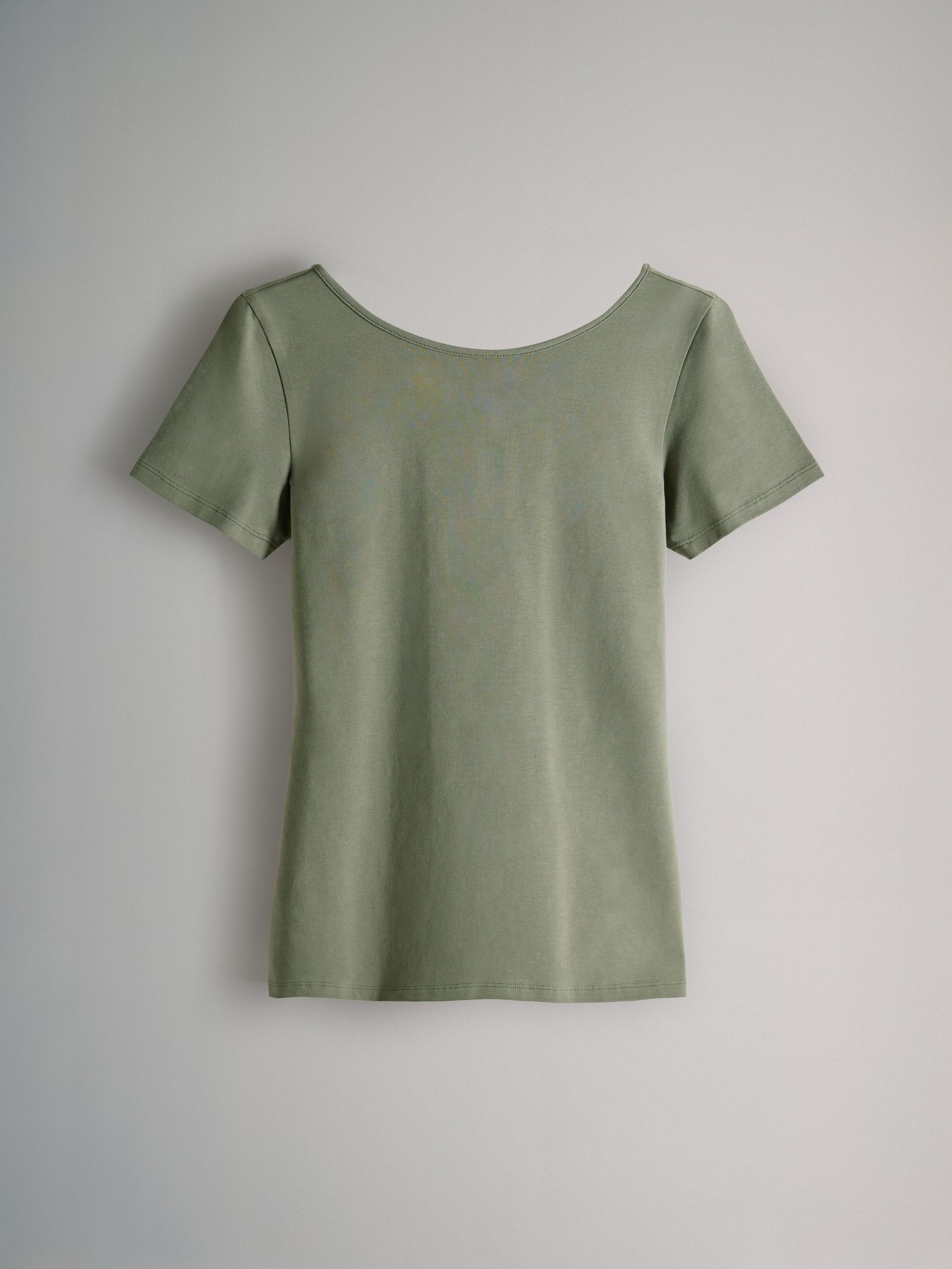 Crème/Taupe Bruin/Lichtgroen/Kaki/Zwart - The Set 5 Pack Scoop Back Fittted T-shirts met korte mouwen
