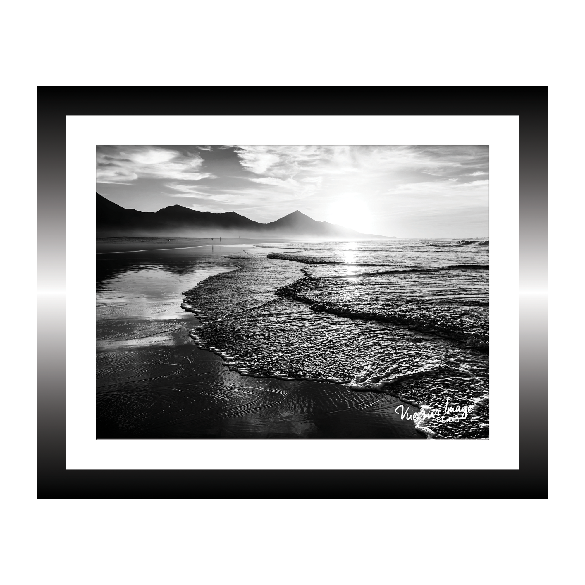 TABLEAU 25X20CM BAGUETTE NOIR MER