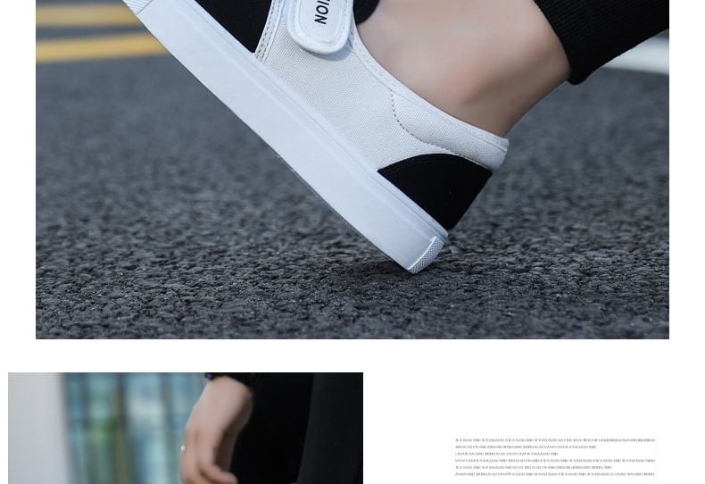 Tanzanite - Canvas sneakers met kleefband