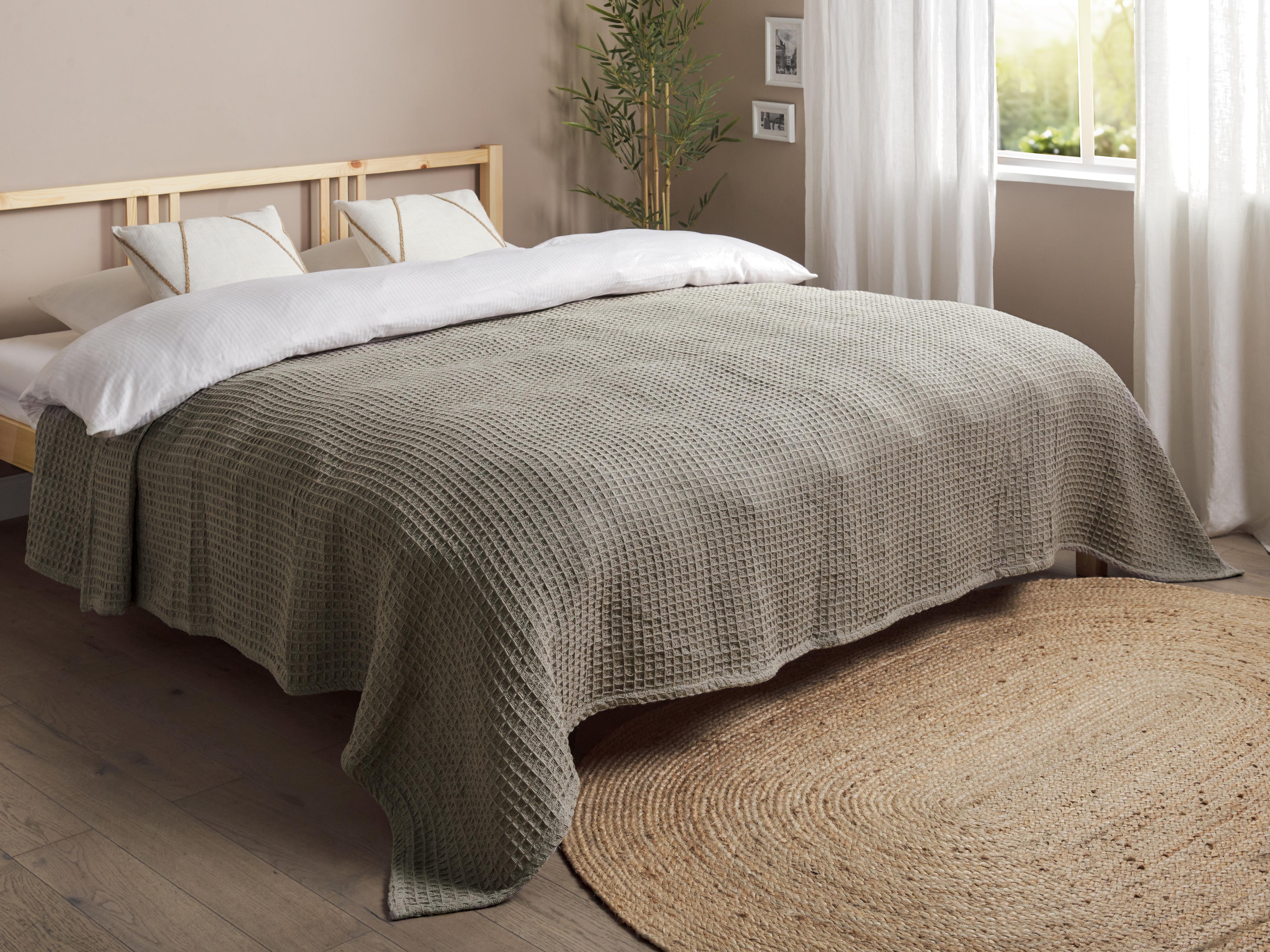 Sprei CHAGYL Katoen 220 x 240 cm Taupe