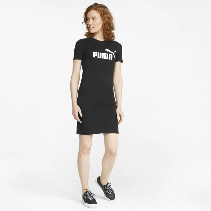 Puma Essentials Slim Lang T-shirt, kjole Sort