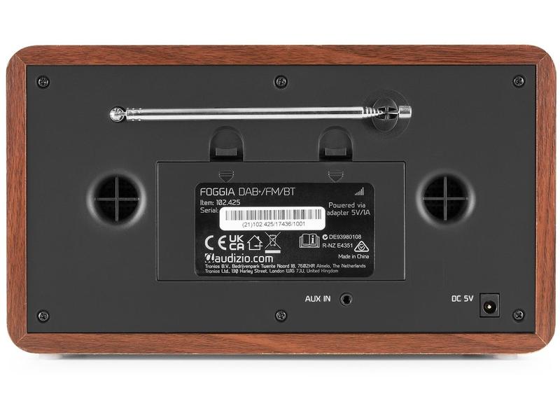 Audizio DAB  Radio Foggia Grau Digitalradio im Retro-Design mit Stereo-Lautsprechersystem und Senderspeicherung