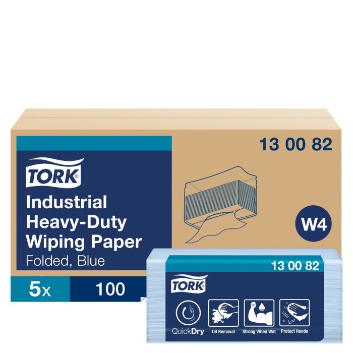 Tork 130082 500v poetspapier Advanced Wiper 440 Perform. 3-lgs blauw 39x32 cm doos à 500 vel (5x100) (130082)