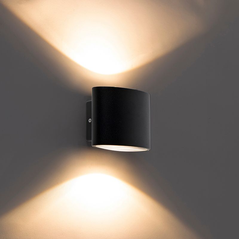 Moderne buitenwandlamp zwart incl. LED IP44 - Ovum