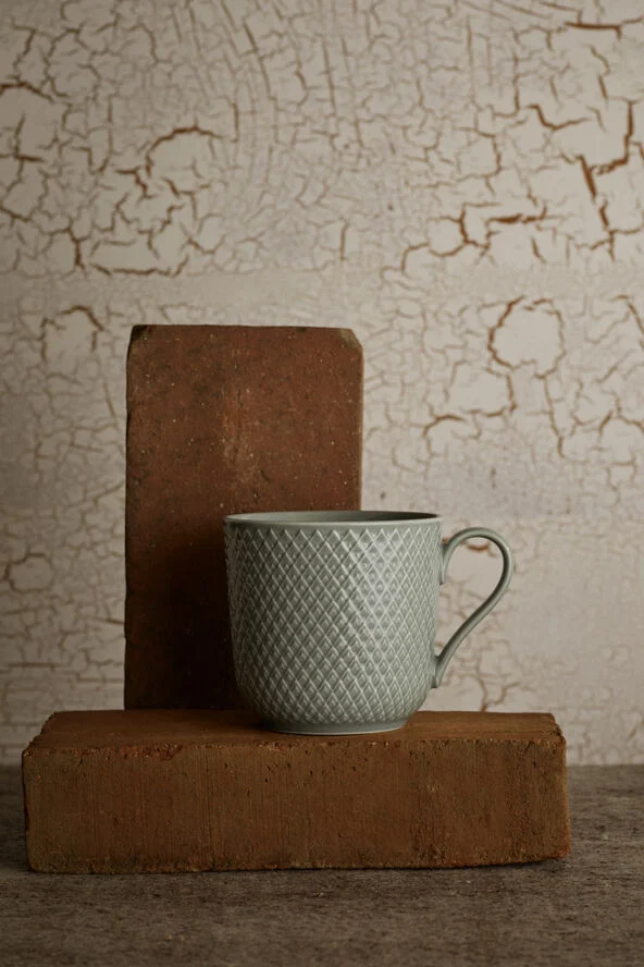 Lyngby Porcelæn Rhombe Earth Krus med hank 39 cl moss Grøn
