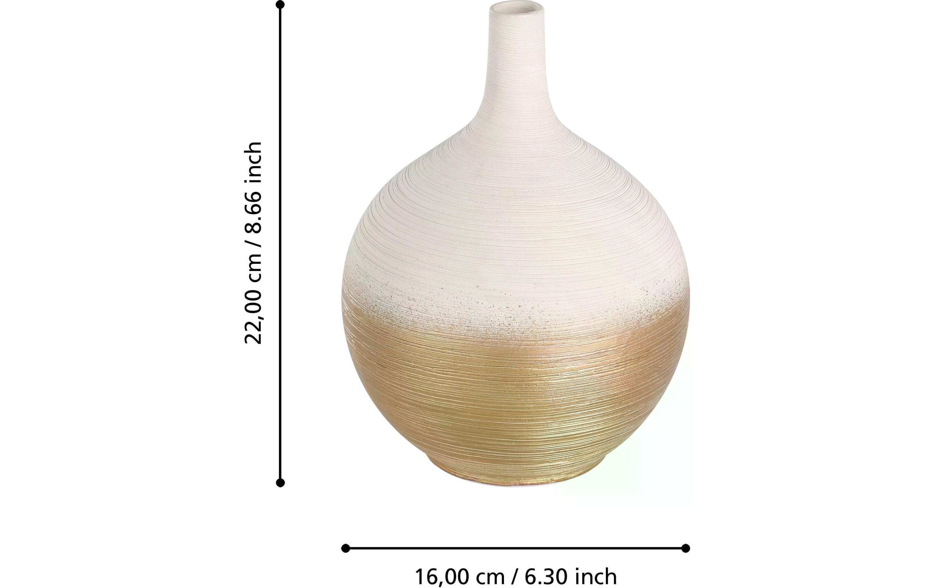 Vase Saryksu 22 cm, Gold/WeissBlumenvase