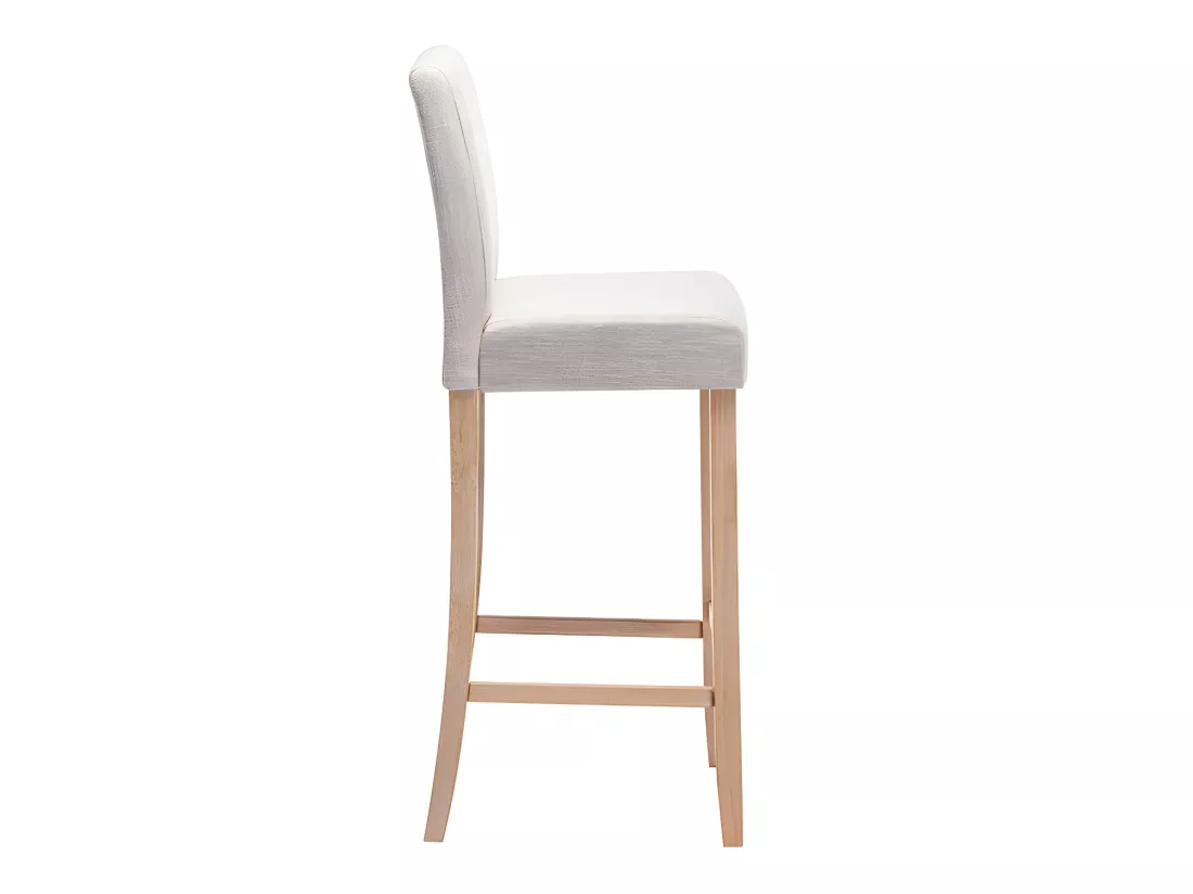 Lot de 2 tabourets de bar - Tissu - Beige - ROVIGO