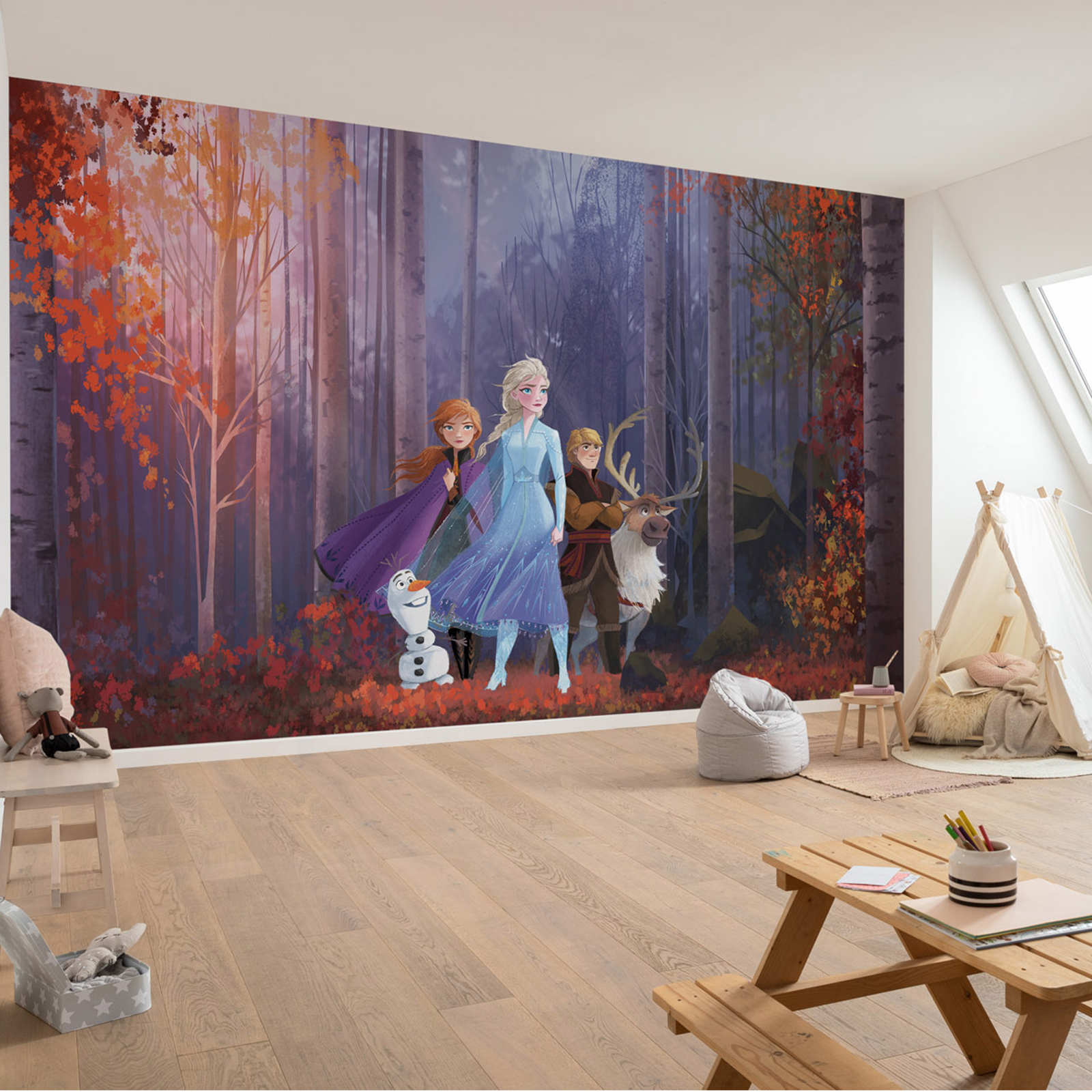 Vlies-Fototapete FROZEN AUTUMN GLADE - bunt - 400x280 cm