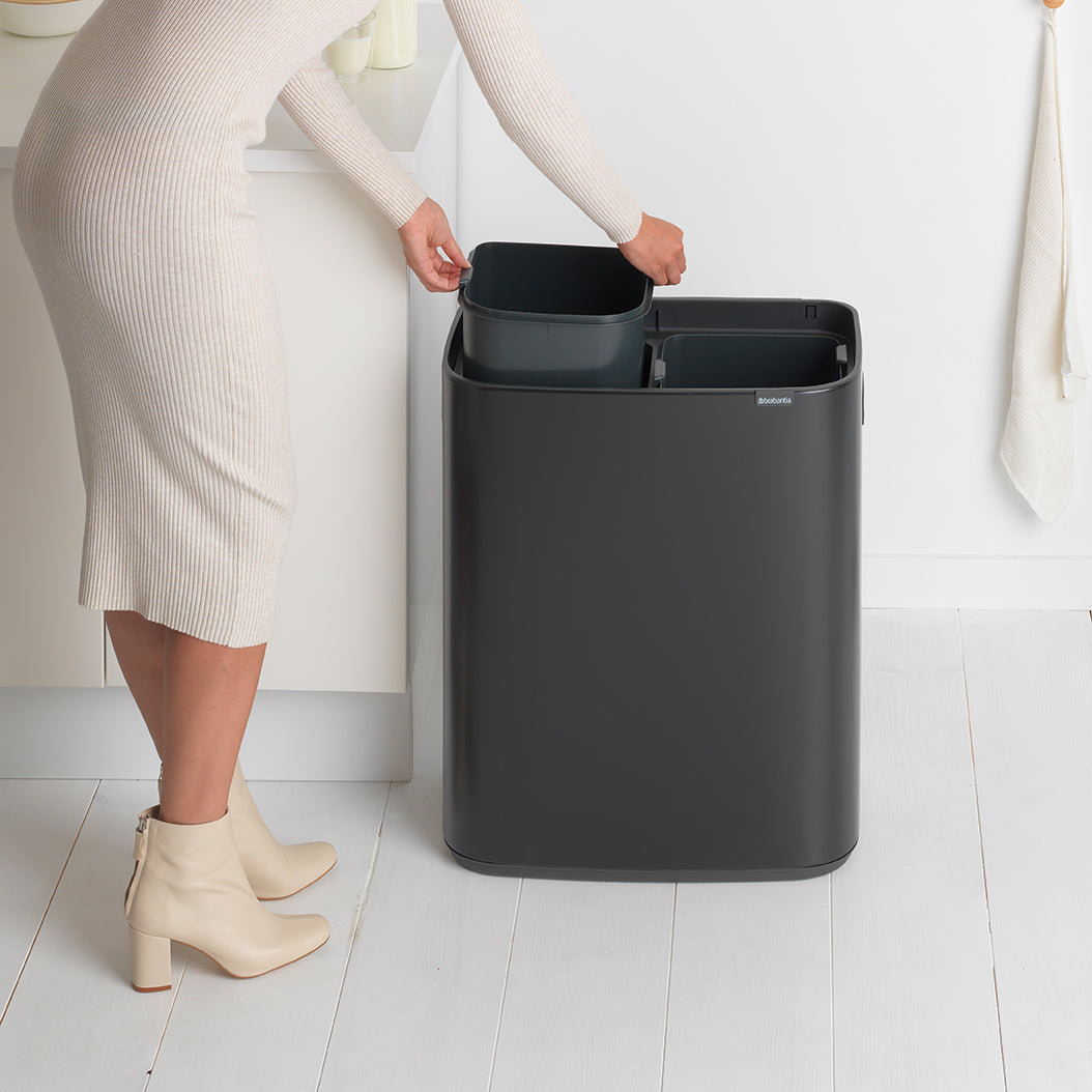 Brabantia Bo Touch Bin Afvalemmer 2 x 30 L - Zwart