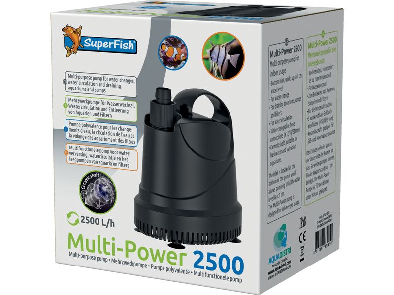 SuperFish Multipower 2500 L/H Multifunktionale Pumpe für Wasserwechsel
