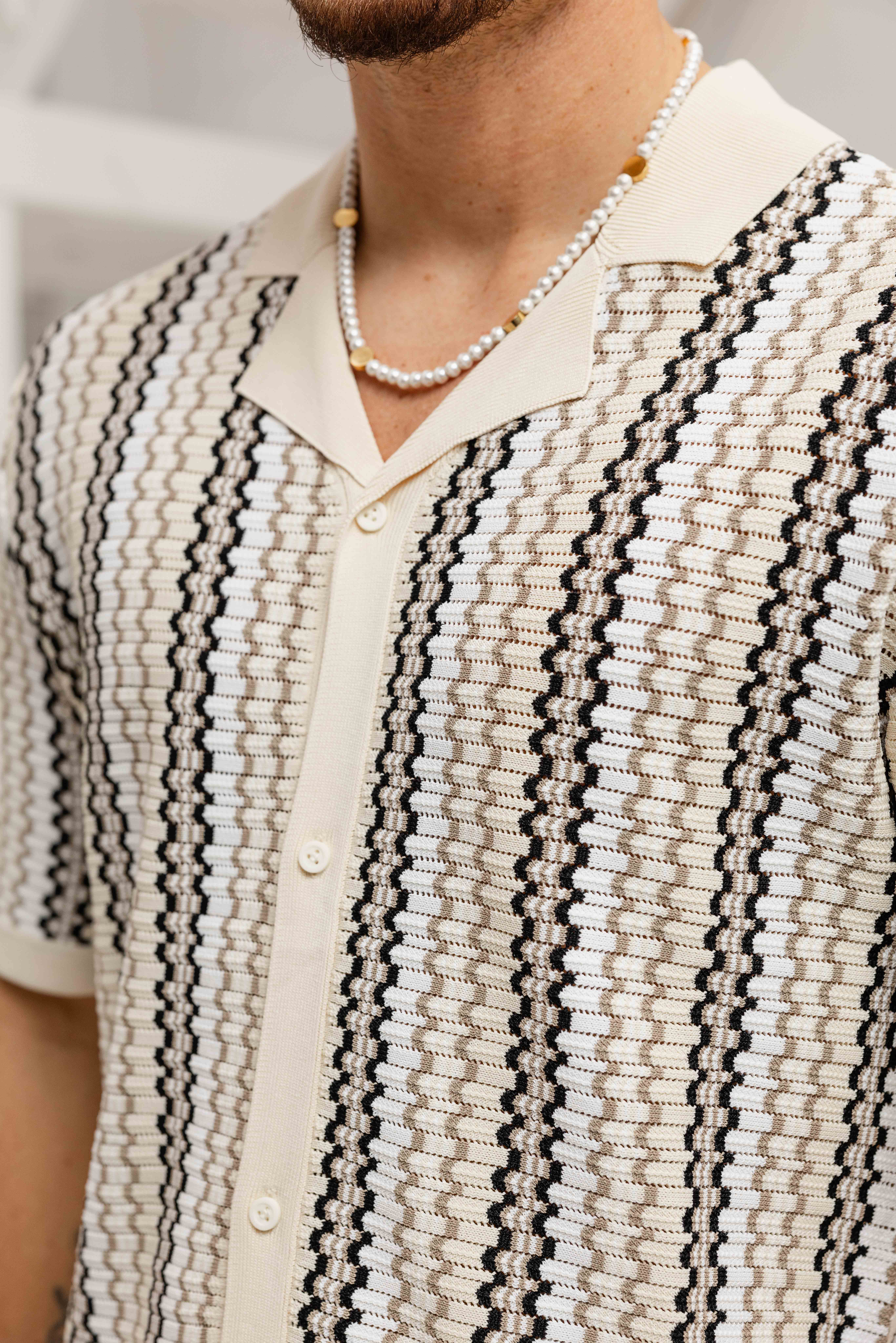 Pure Path Knitted T-Shirt Heren Beige