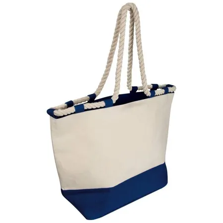 Macma Strandtasche mit Kordel, dunkelblau-natur