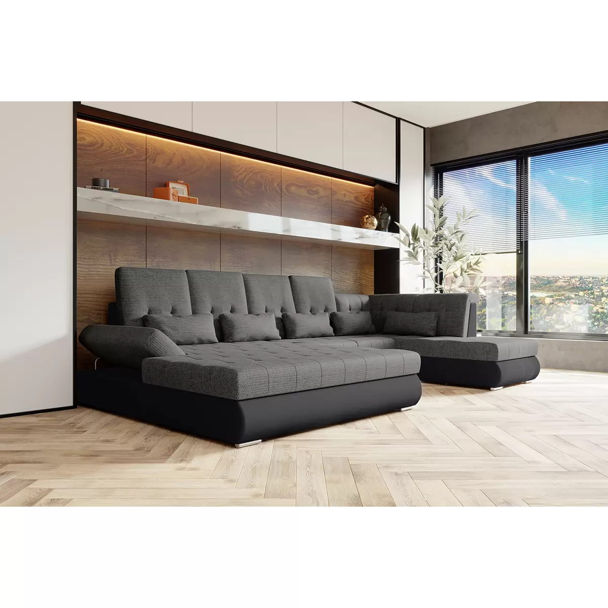 Wohnlandschaft Madera 285x129 Anthrazit