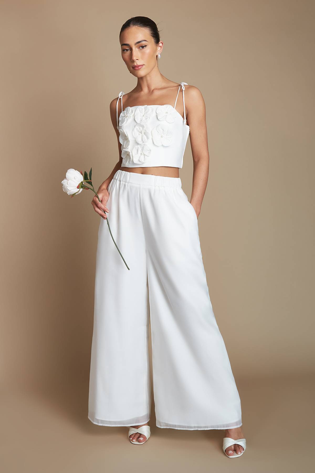 Coast Pantalon De Mariage Palazzo En Organza