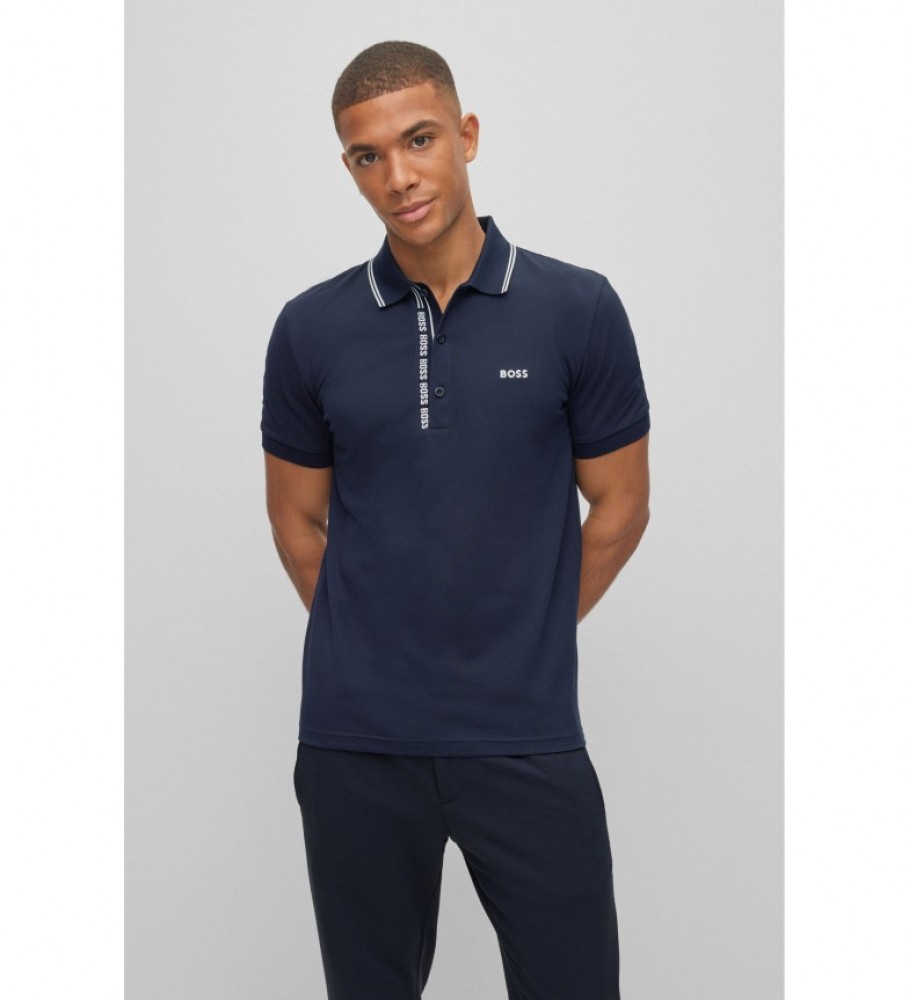 BOSS Polo Piqué 50481706 Marinha