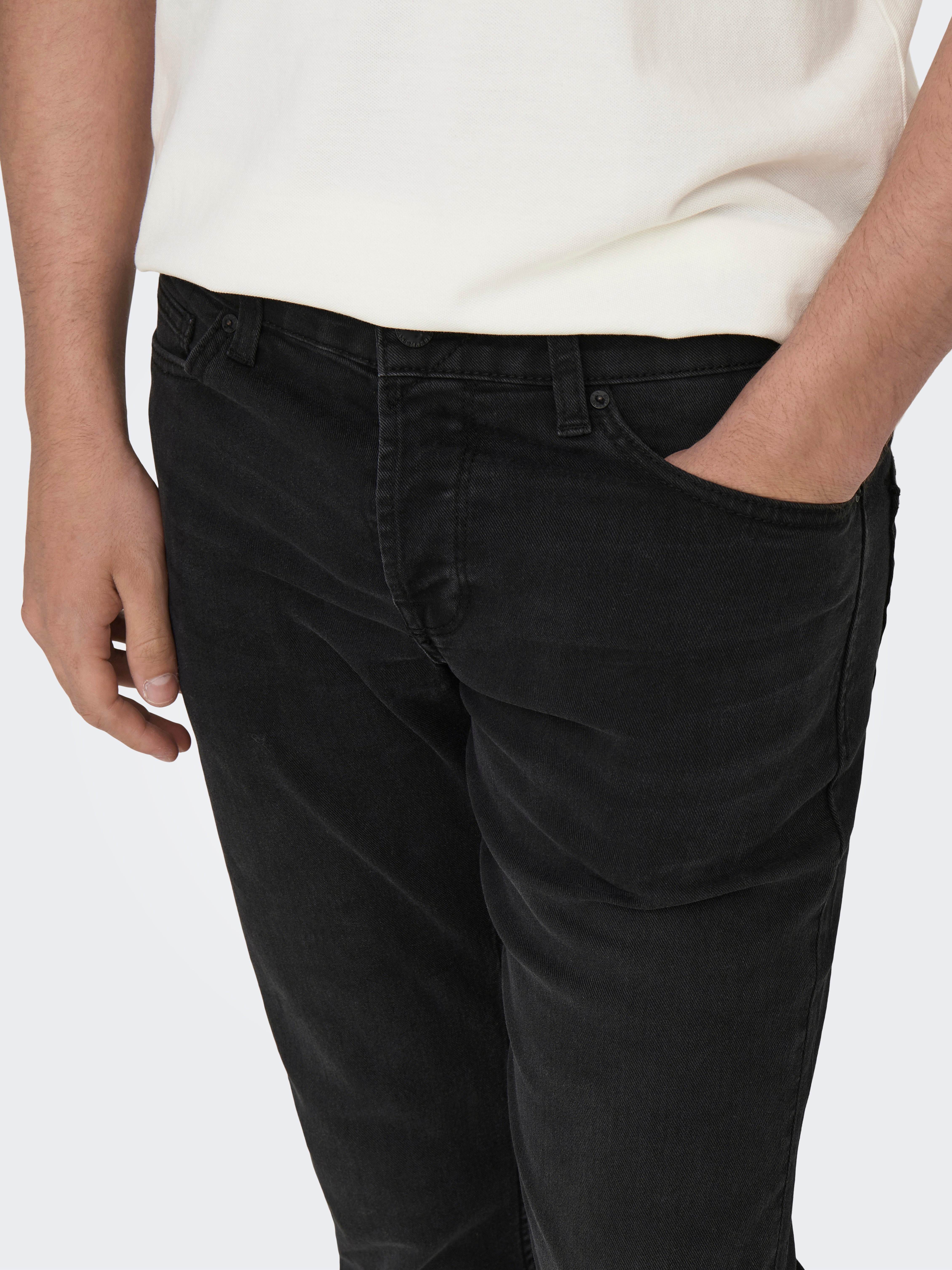 ONSLOOM Mittlere Taille Slim Fit Jeans Washed Black