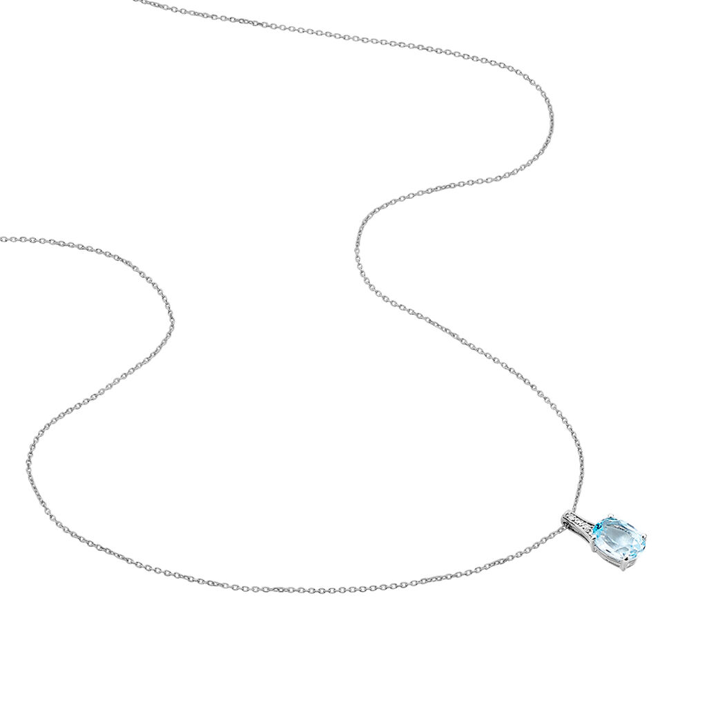 Collier Cindy Or Blanc Topaze Oxyde De Zirconium