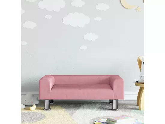 Canapé pour enfants rose 70x45x26,5 cm velours