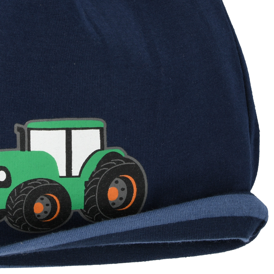 Topomini Baby Beanie mit Traktor-Print dunkelblau