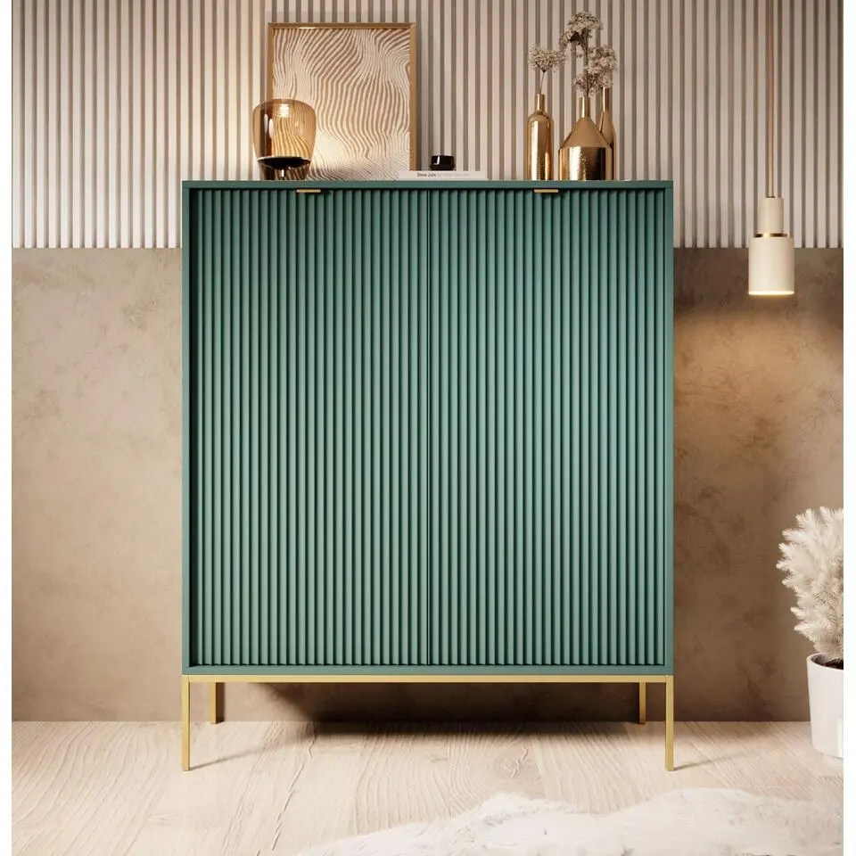 Meubella - Dressoir Navil 2 - Groen - 104 cm - Hoog