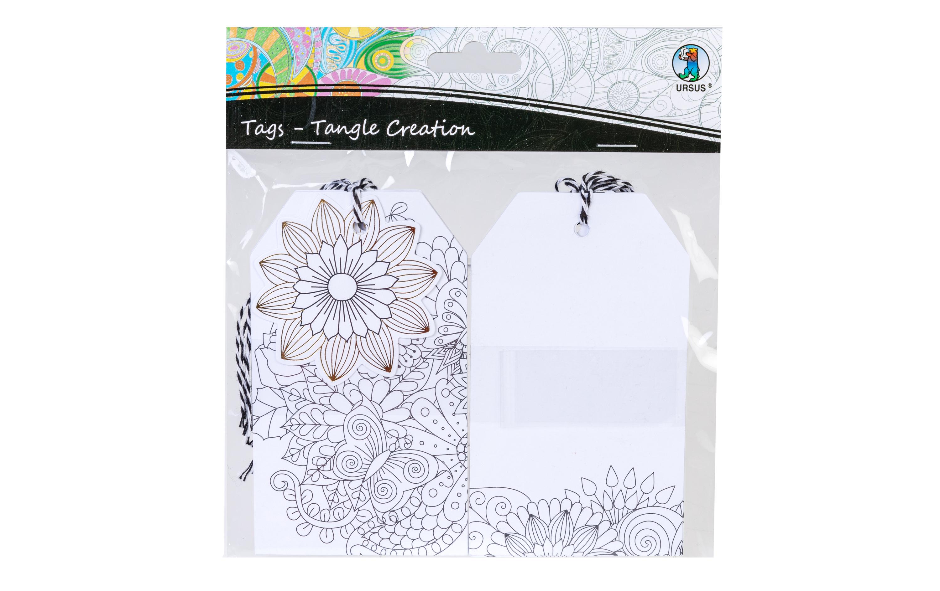 Geschenkanhänger Blume 7 x 12 cm, 10 StückGeschenkanhänger zum Ausmalen