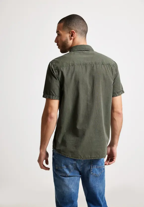 Hemd in Washedoptik - mud green