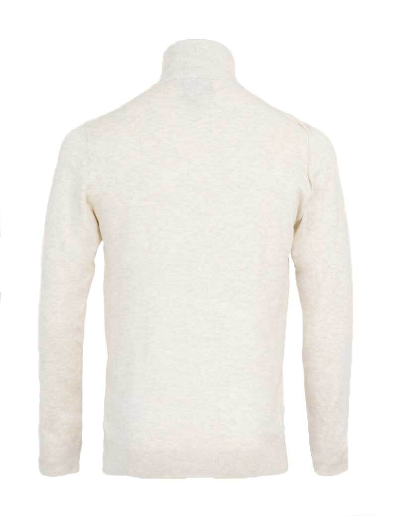PETROL IND PULL HOMME COL ROULÉ MAILLE FINE ANTIQUE BLANC