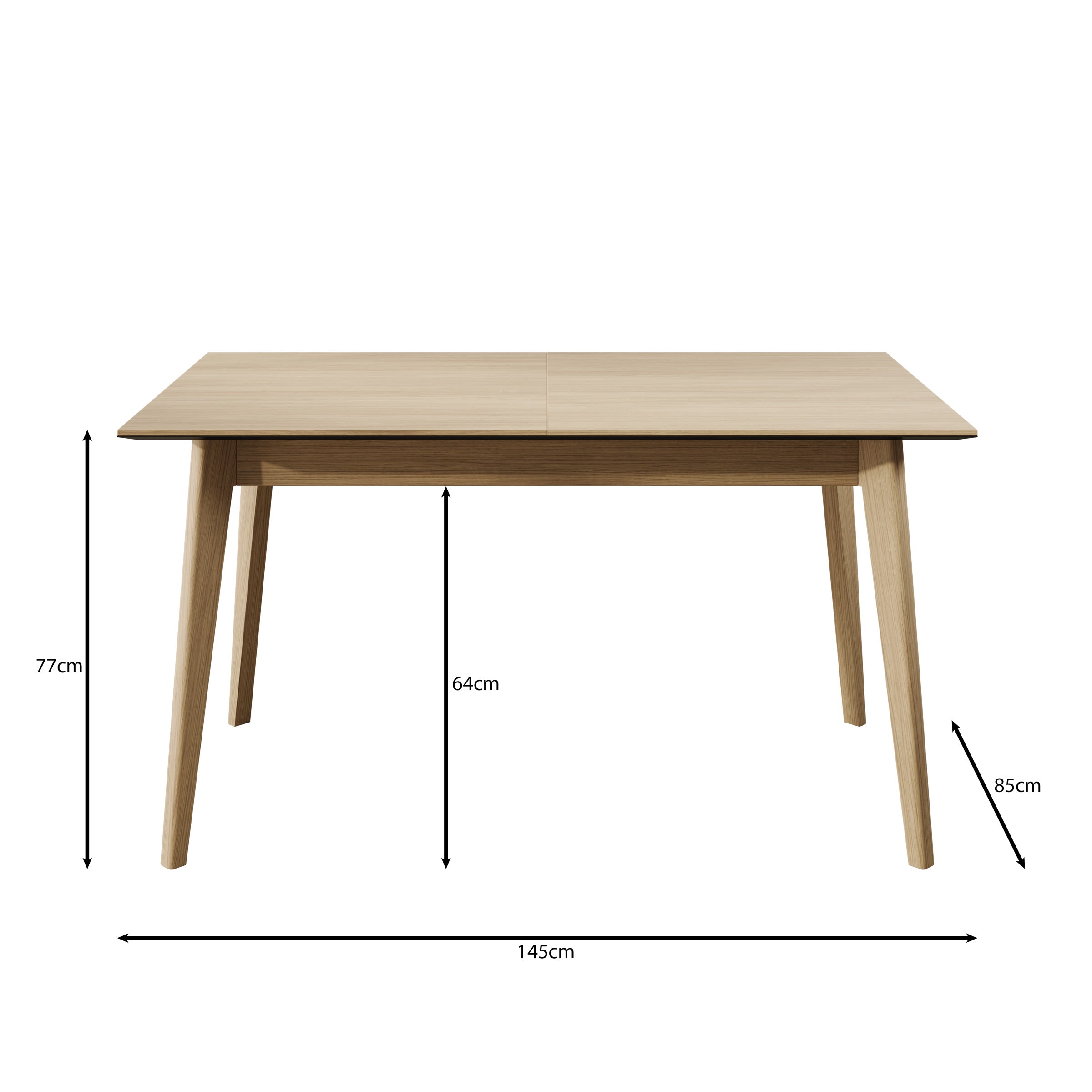 Portino - Eetkamertafel - Donker eiken - 145-220x85x77 cm