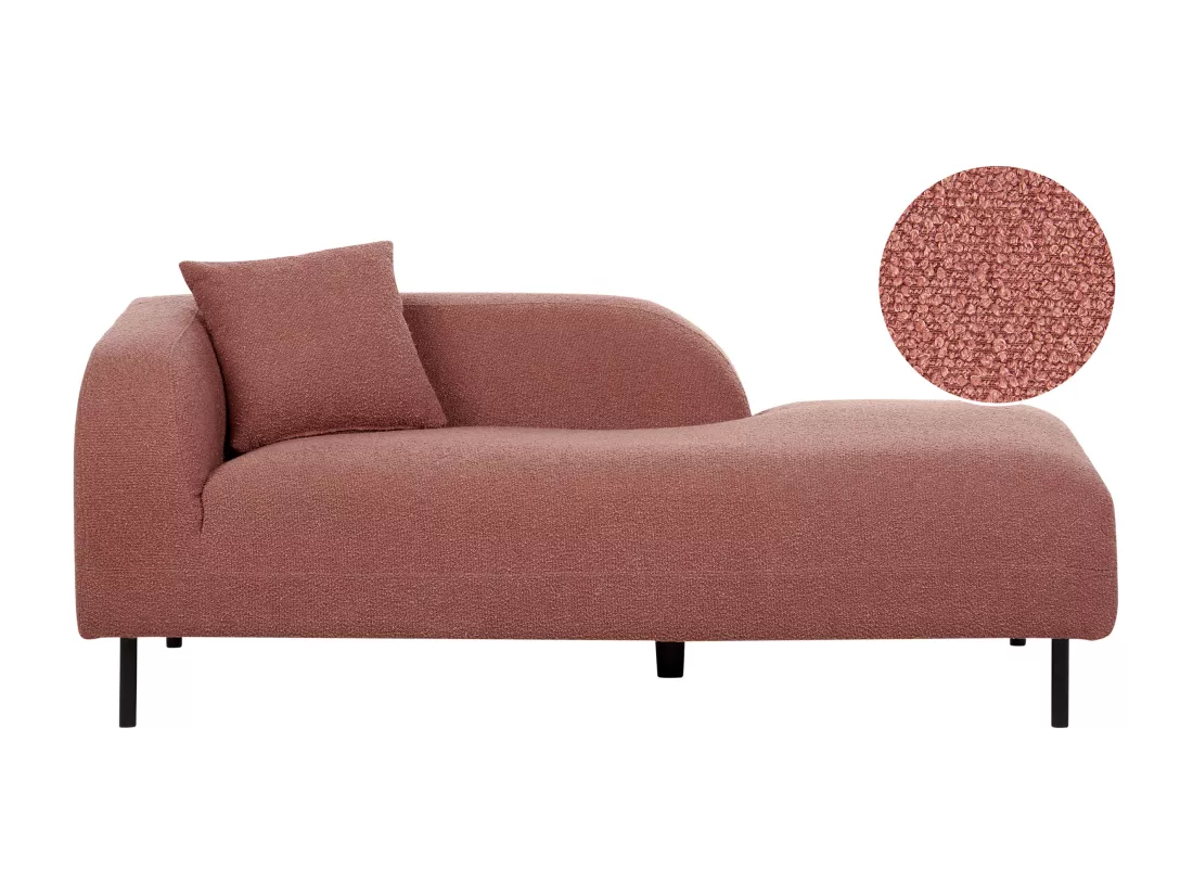 Chaise longue à droite rose bouclé LE CRAU