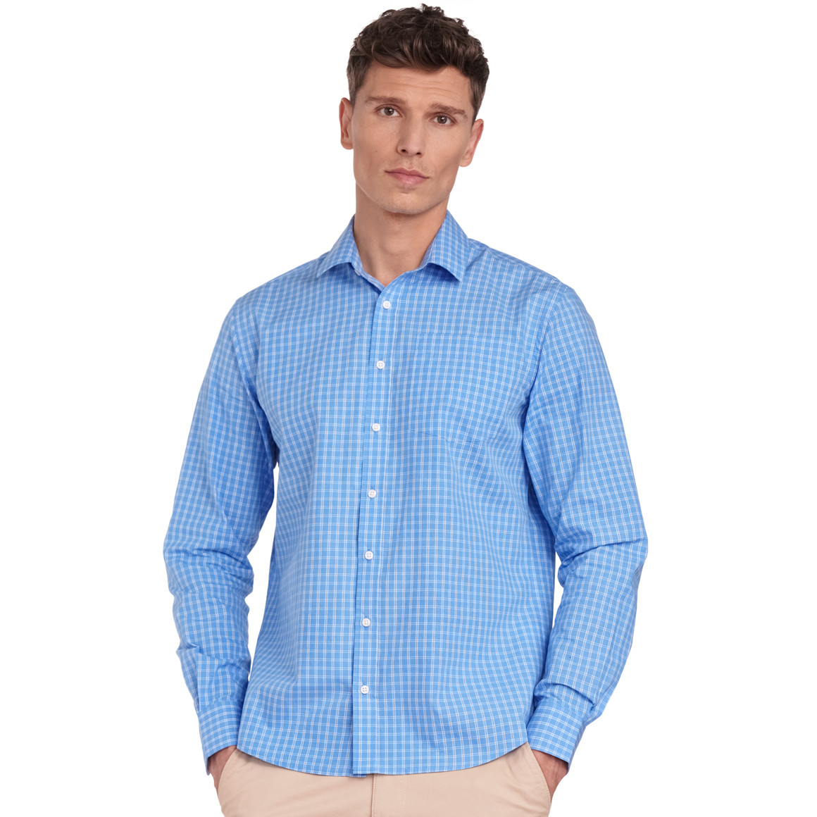 VanVaan Herren Hemd mit Karos blau