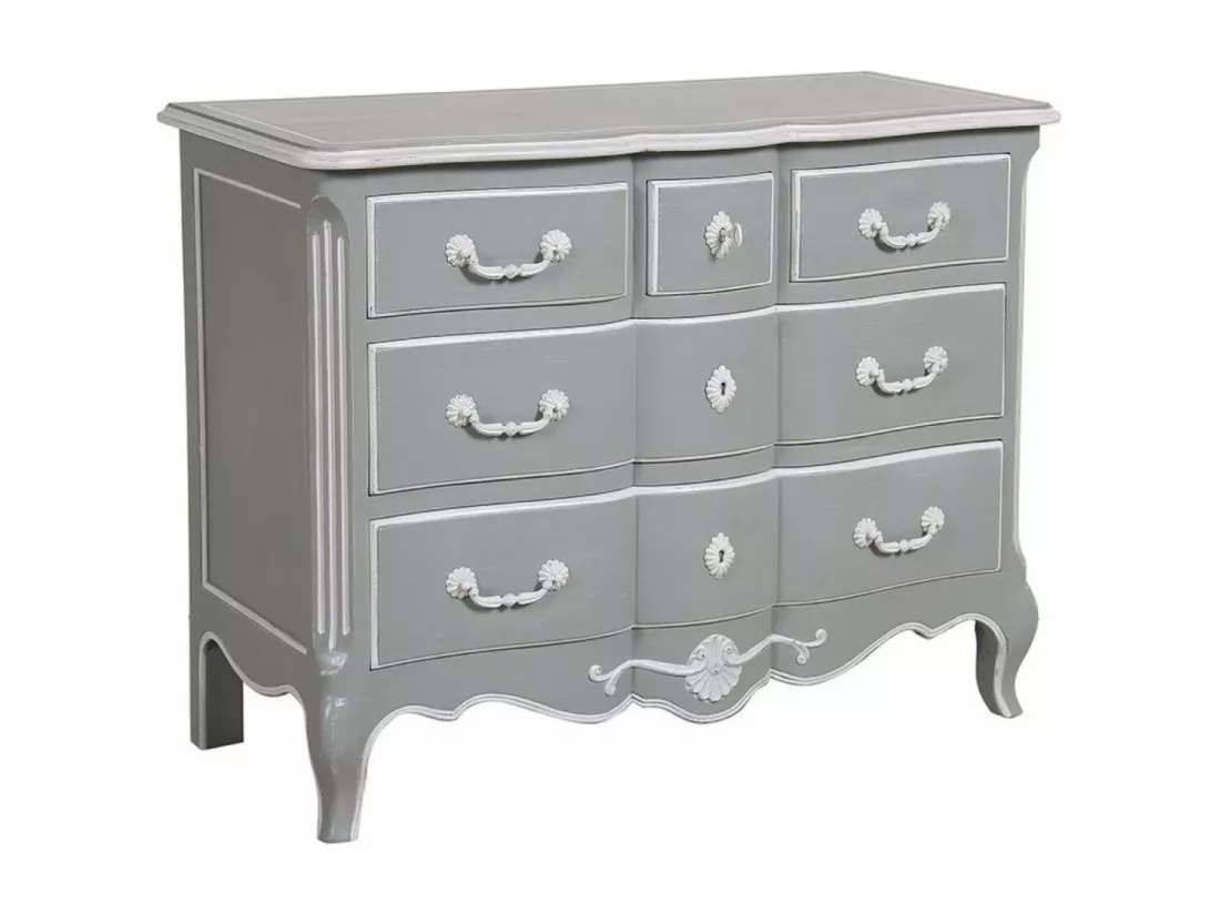 Commode galbée 5 tiroirs Bois-MDF Gris - Gustavien Interior's