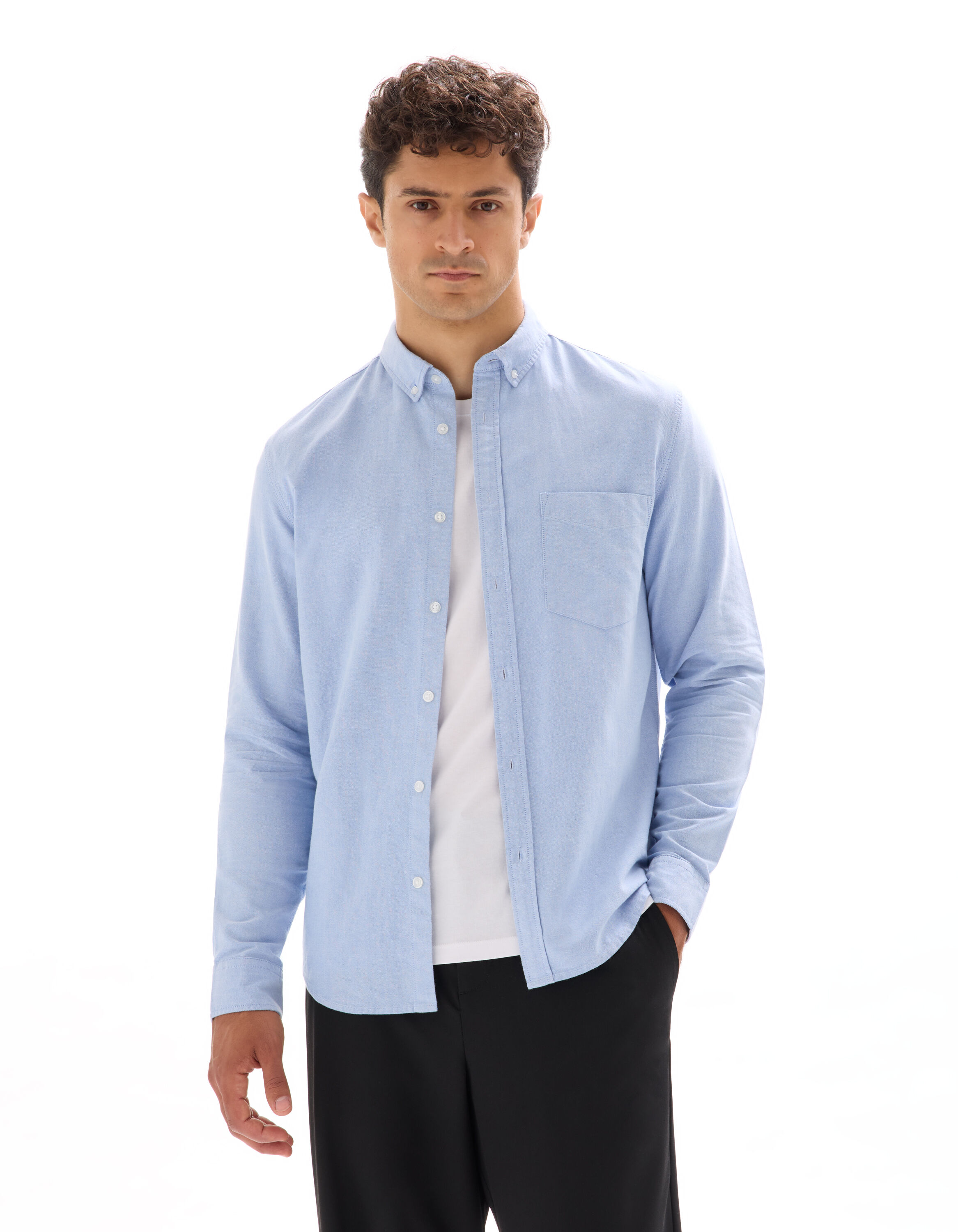 Chemise regular 100% coton oxford - bleu clair