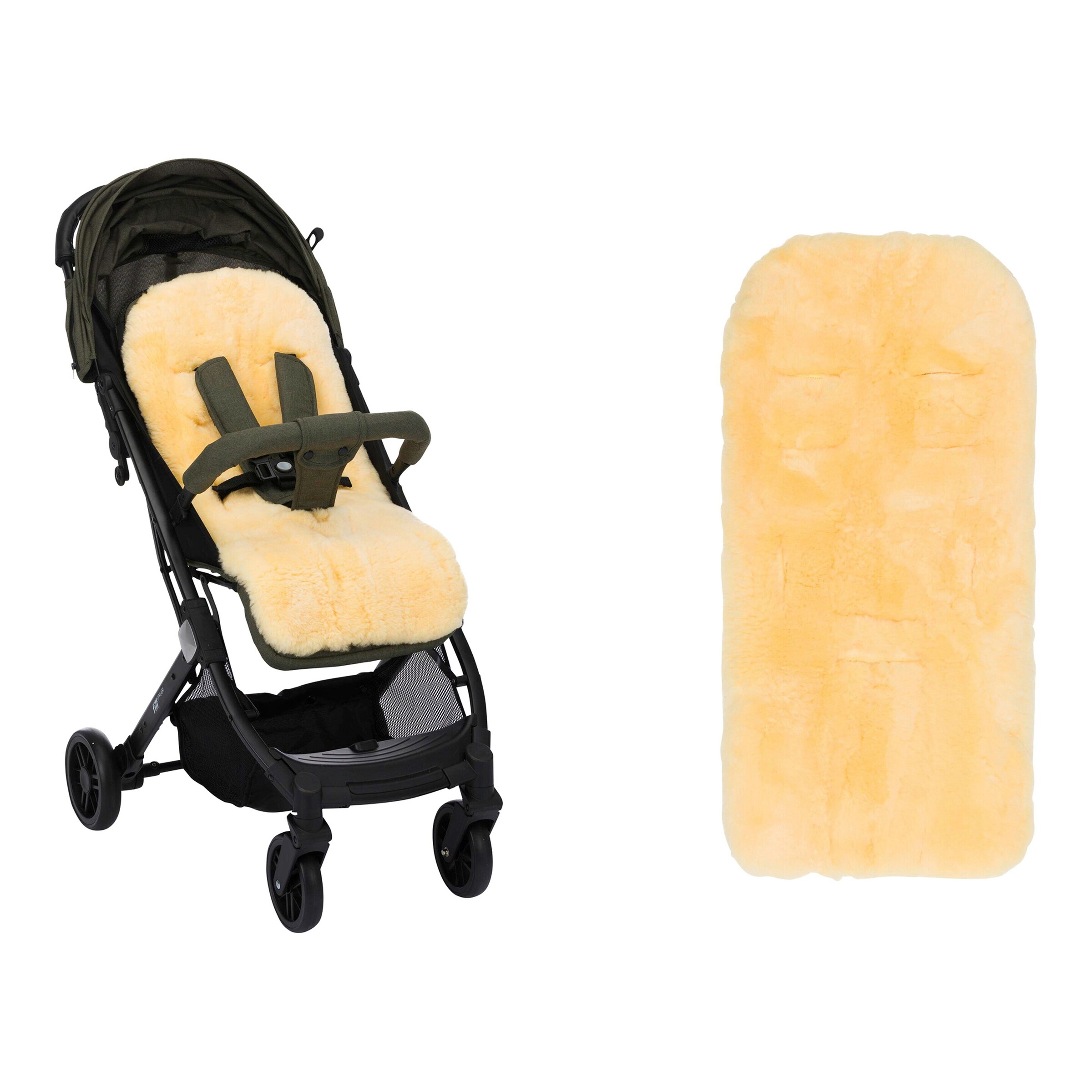 babycab Lammfell-Fußsack Inari für Kinderwagen, Buggy toffee