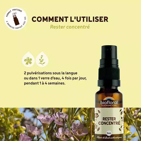 Spray Biofloral Stay Focused Orgânico Demeter Spray Emotions 20 ml