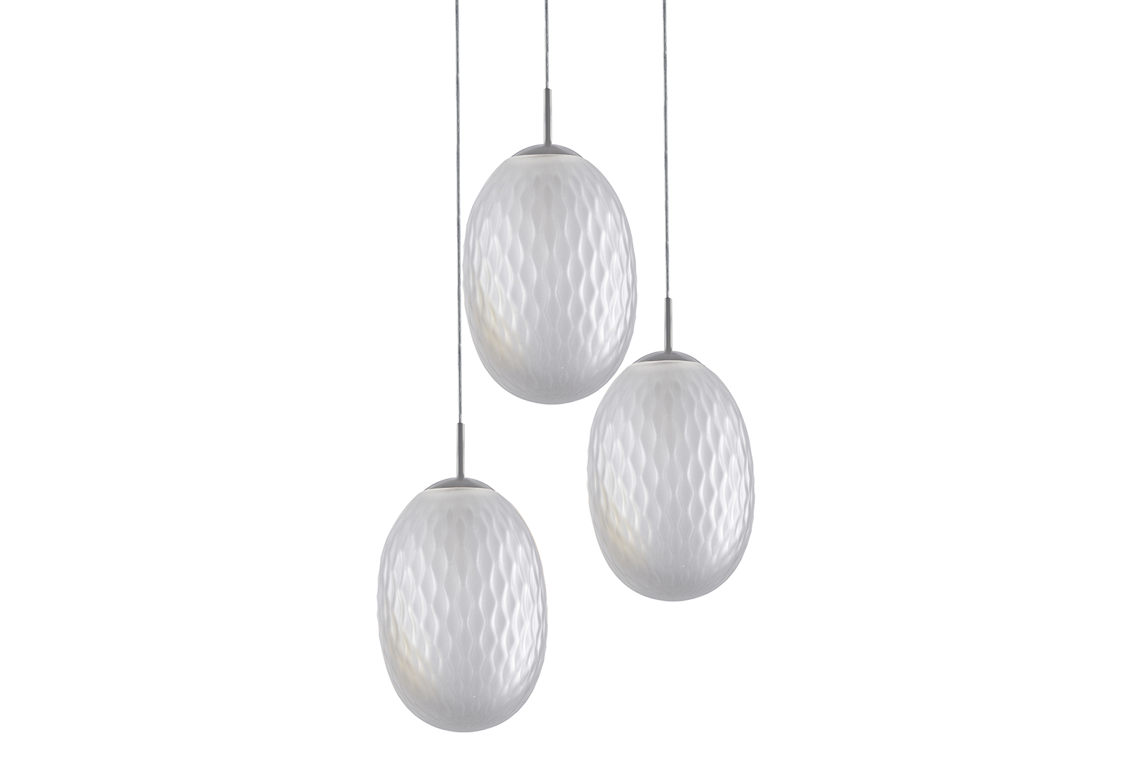 Birmingham pendelgruppe Matt hvit farget glass, Ø15cm G9